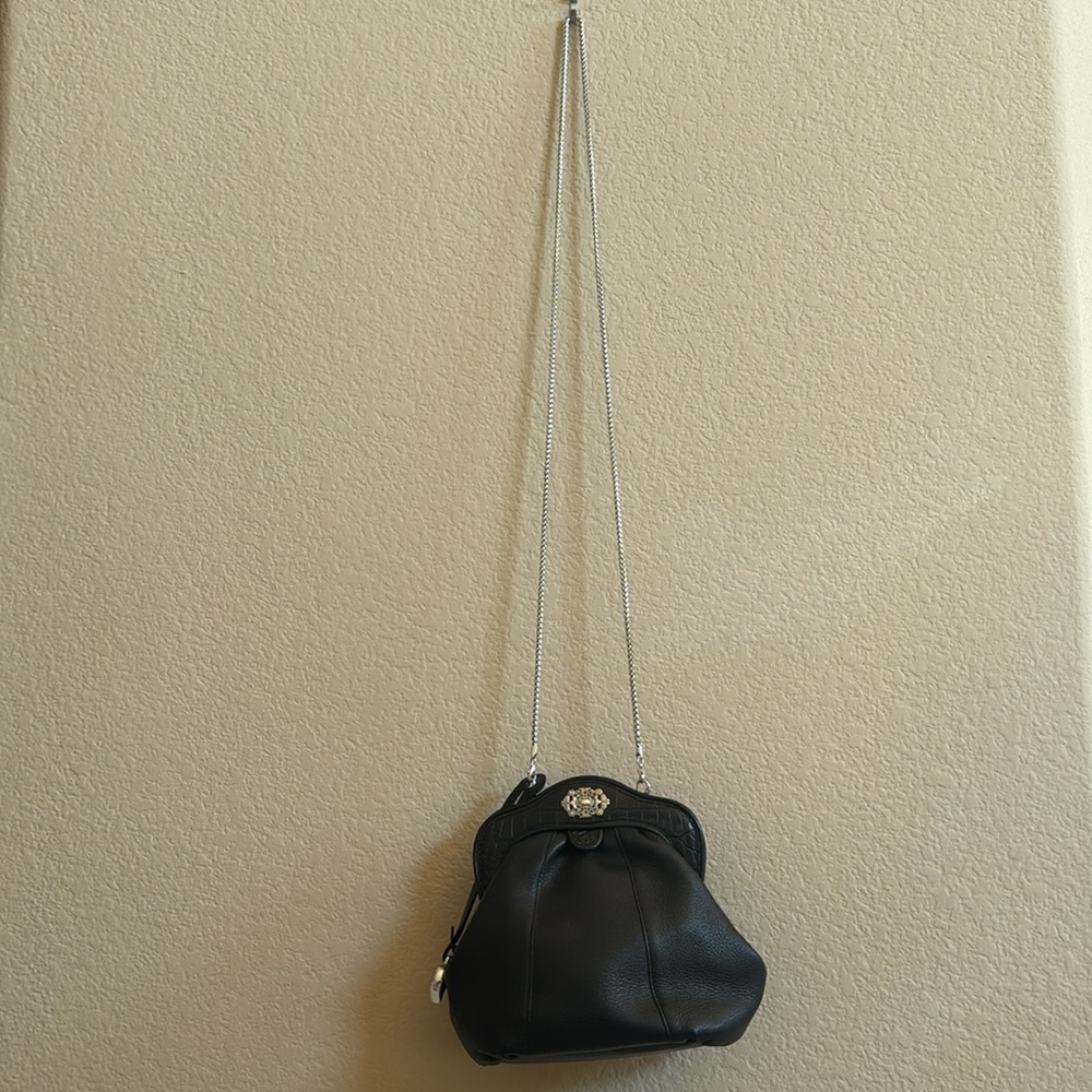 Brighton Black leather Crossbody Bag with Silver Accents - Picture 11 of 11